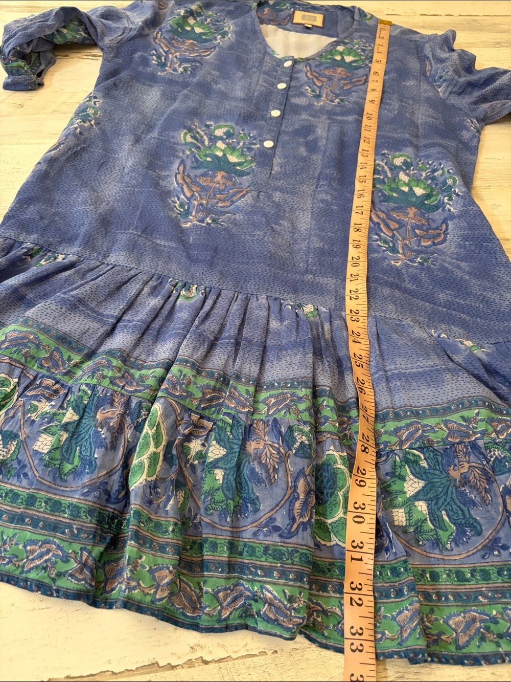 Bell Bohemian Blue Floral V-Neck Mini Dress - Picture 9 of 9